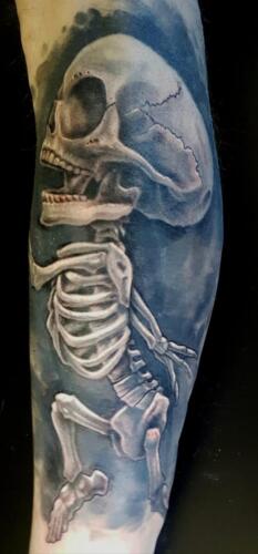 Scott Ford Tattoos - fetus skeleton