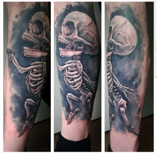 Scott Ford Tattoos - Fetus skeleton full