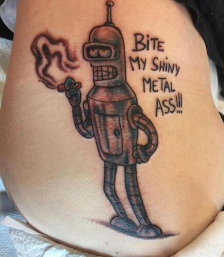 Mike Peace Tattoos - bender futerama tattoo