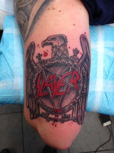 Mike Peace Tattoos - slayer tattoo