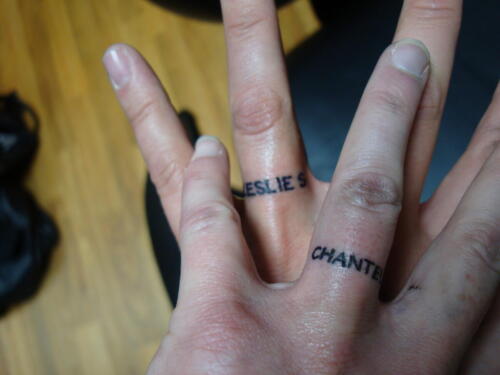 rings, finger tattoo