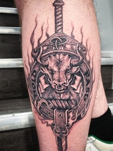 Paul Nye's Tattoo's-bull sword