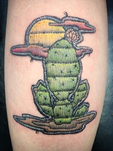 Paul Nye's Tattoo's-cactus patch