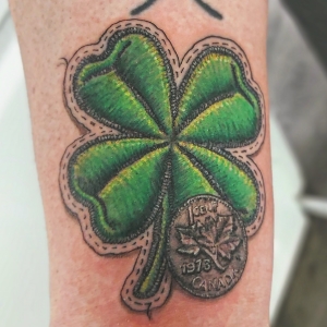 Paul Nye's Tattoo's-clover patch