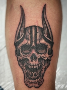 Paul Nye's Tattoo's-demon skull