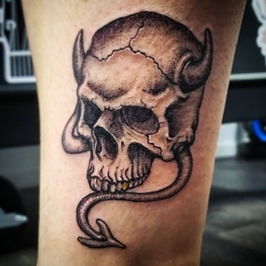 Paul Nye's Tattoo's-devil skull