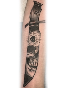 Katina Scheffler Tattoos - knife skull