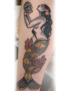 Katina Scheffler Tattoos - mermaid skull 2