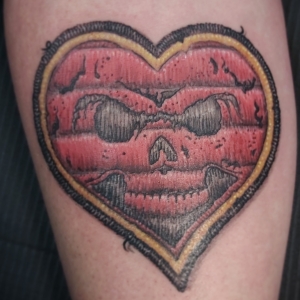Paul Nye's Tattoo's-skull heart patch
